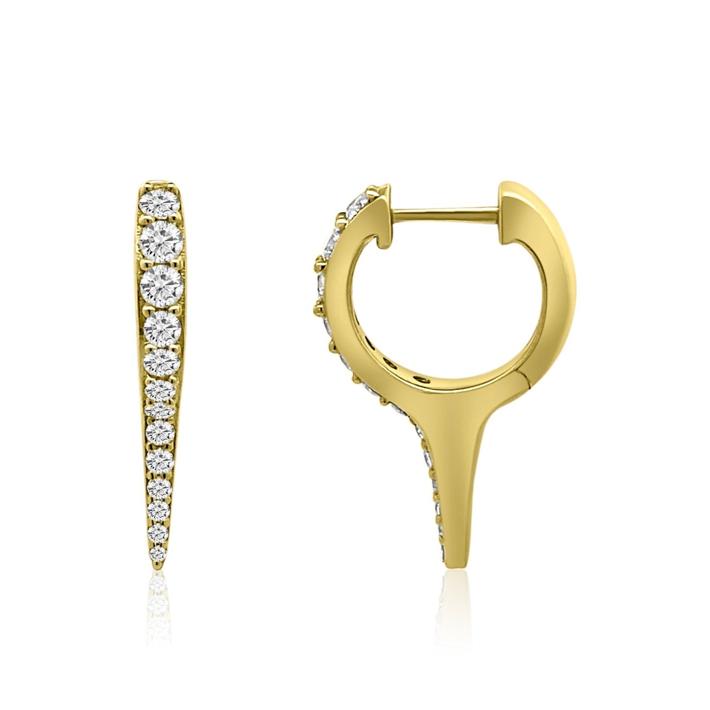 GOLD AND DIAMOND SPIKE HUGGIE