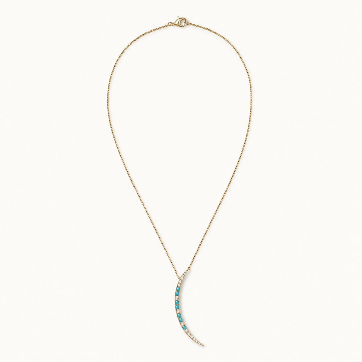GOLD TURQUOISE DIAMOND NECKLACE