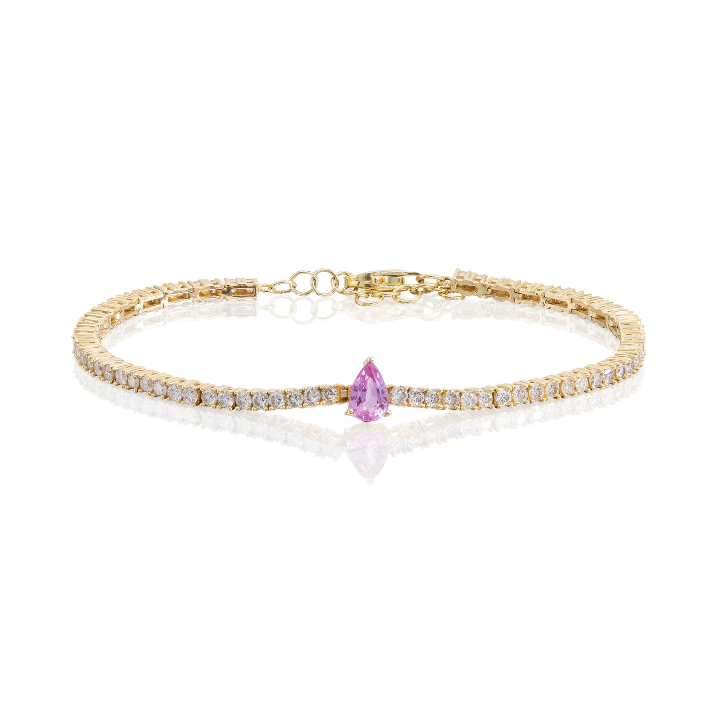 DIAMOND and PINK SAPPHIRE BRACELET