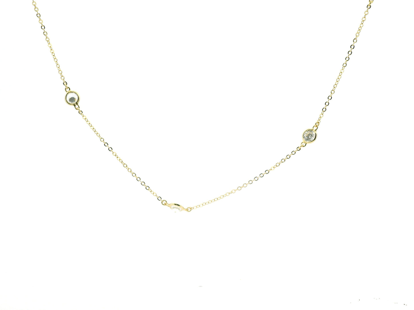 Elegant Gold & White Gemstone Necklace (Layerables)
