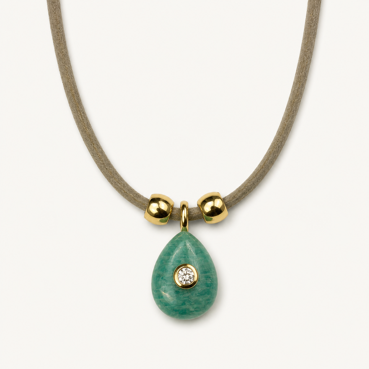 AMAZONITE TEARDROP CORD NECKLACE product image