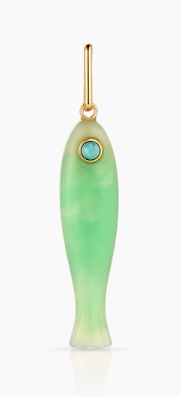 CHRYSOPRASE FISH CHARM