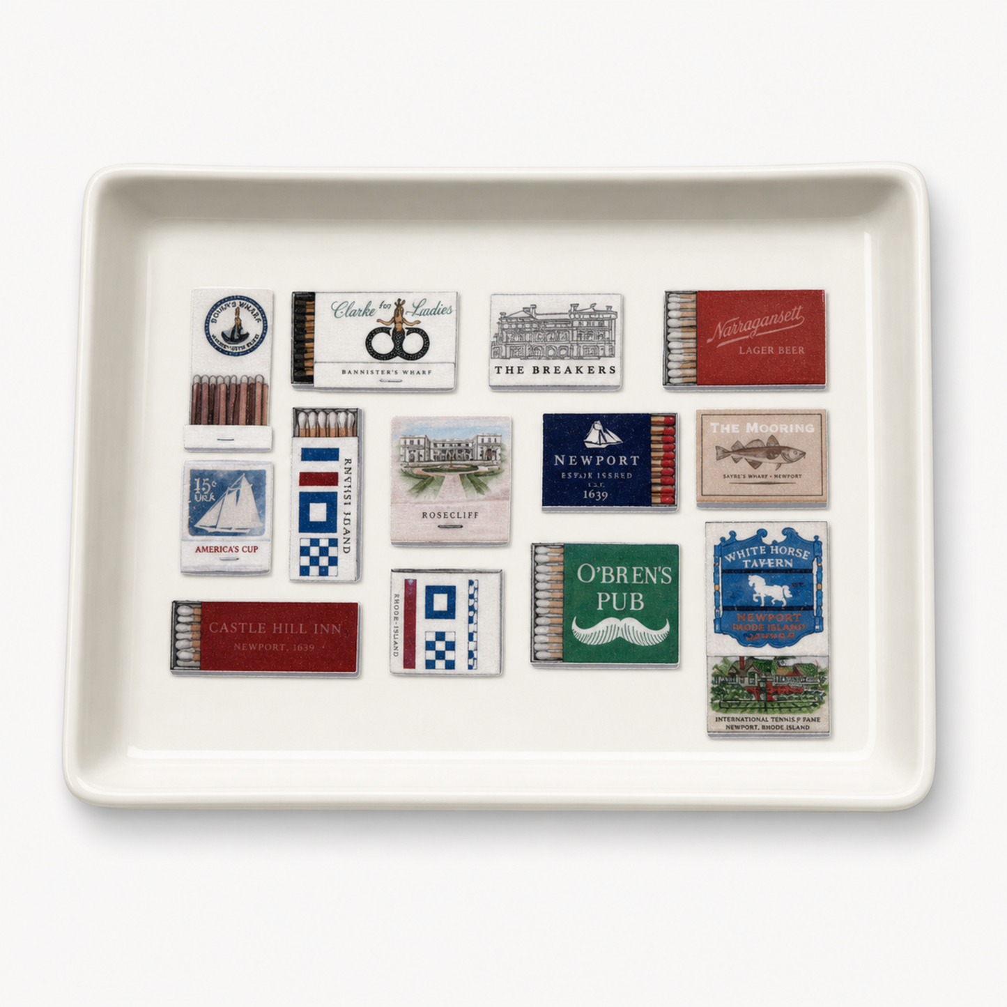 NEWPORT RHODE ISLAND MATCHBOOK TRINKET TRAY