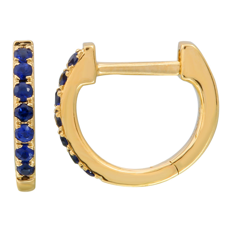 GOLD HOOP WITH SAPPHIRE RIDGE