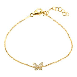 GOLD AND DIAMOND BUTTERFLY BRACELET