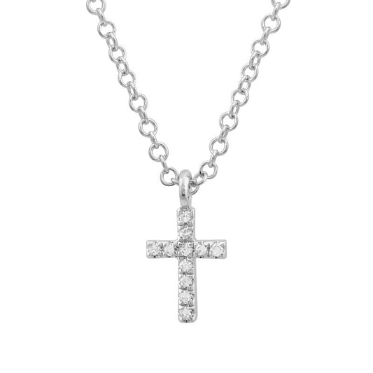 WHITE GOLD NECKLACE WITH DIAMOND CROSS