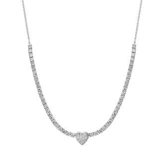 WHITE GOLD AND DIAMOND HEART NECKLACE