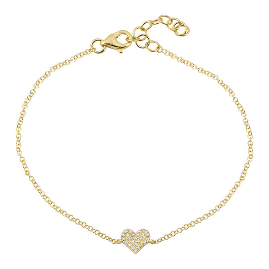 GOLD SMALL DIAMOND HEART NECKLACE