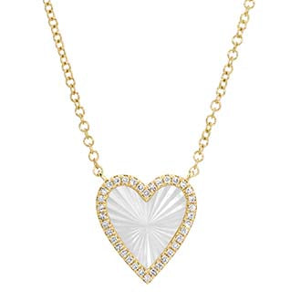 GOLD AND MOTHER OF PEARL HEART NECKLACE