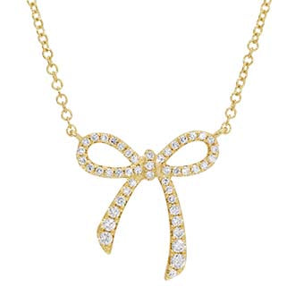 14K DIAMOND BOW NECKLACE