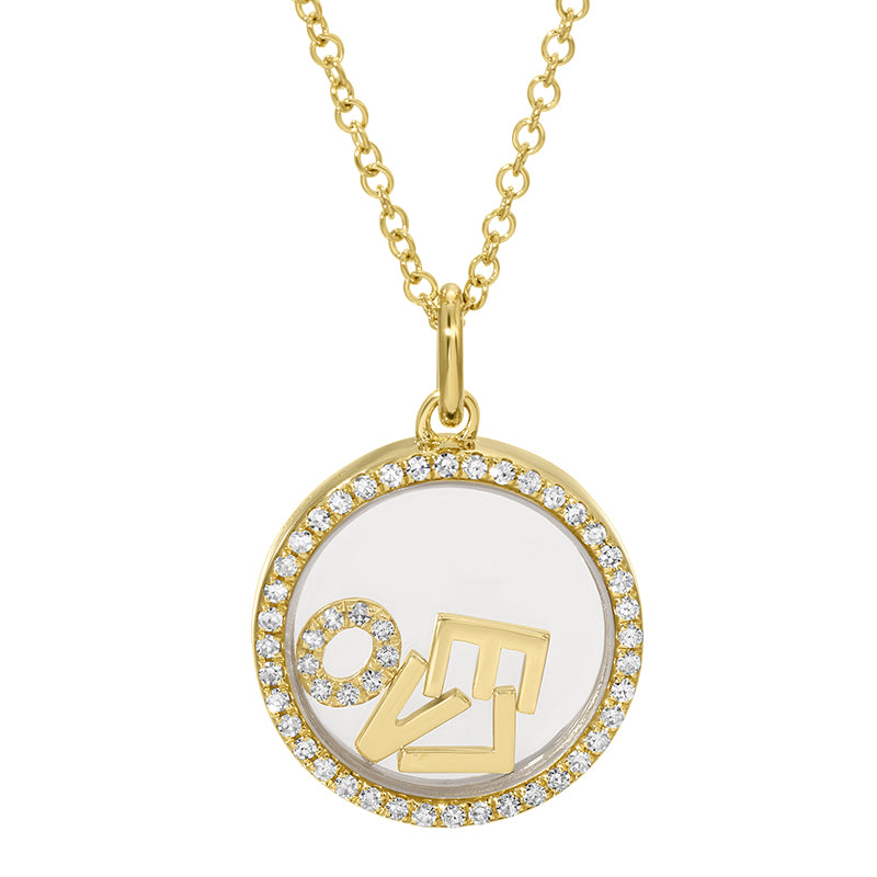 GOLD NECKLACE WITH SCRAMBLED LOVE DISC