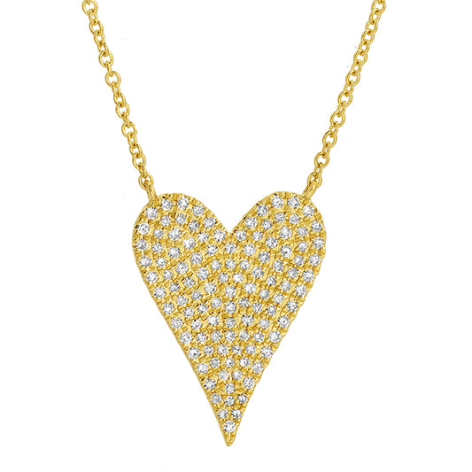 GOLD NECKLACE WITH DIAMOND STUDDED HEART CHARM