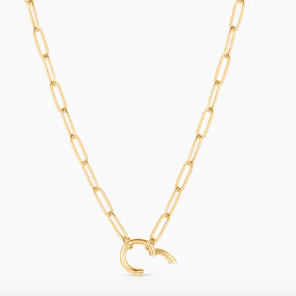 18" PAPERCLIP LINK CHAIN OPENABLE CHARM CLIP
