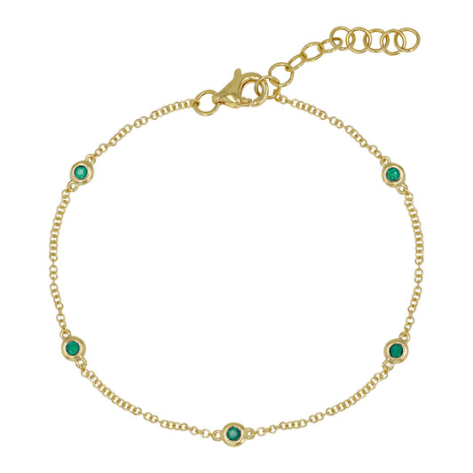 GOLD EMERALD BY THE YARD BRACELET