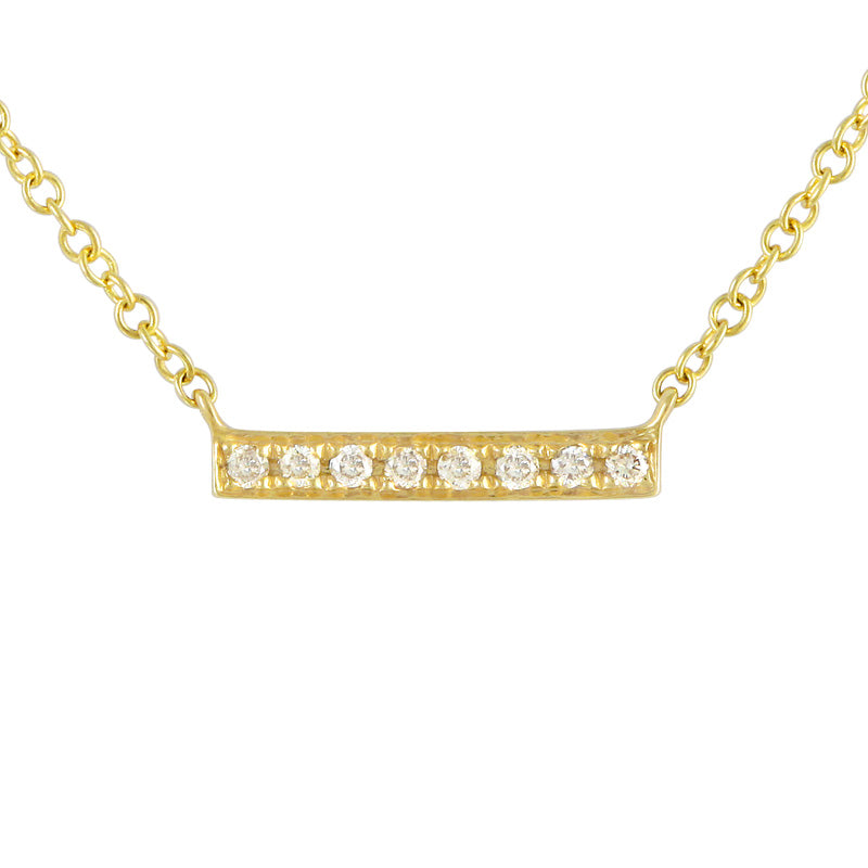 GOLD NECKLACE WITH DIAMOND BAR CHARM