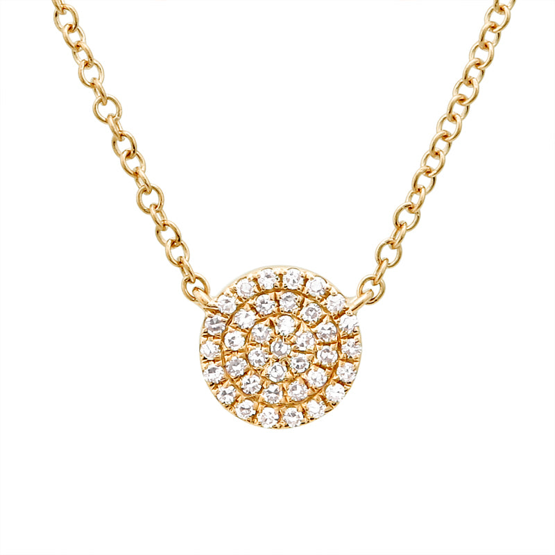 GOLD NECKLACE WITH SMALL DIAMOND PAVE CHARM