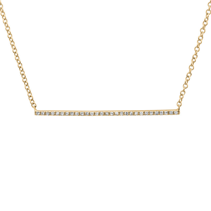 GOLD NECKLACE WITH LONG DIAMOND BAR