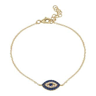 SAPPHIRE AND DIAMOND EVIL EYE BRACELET