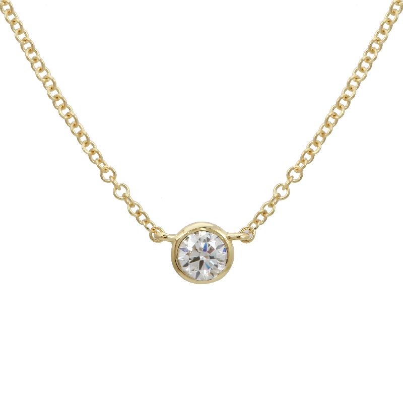 GOLD NECKLACE WITH DIAMOND STUD