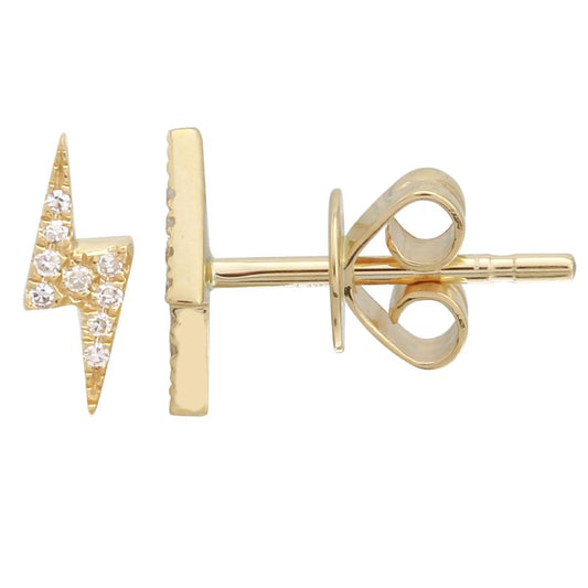 GOLD AND DIAMOND BOLT STUD