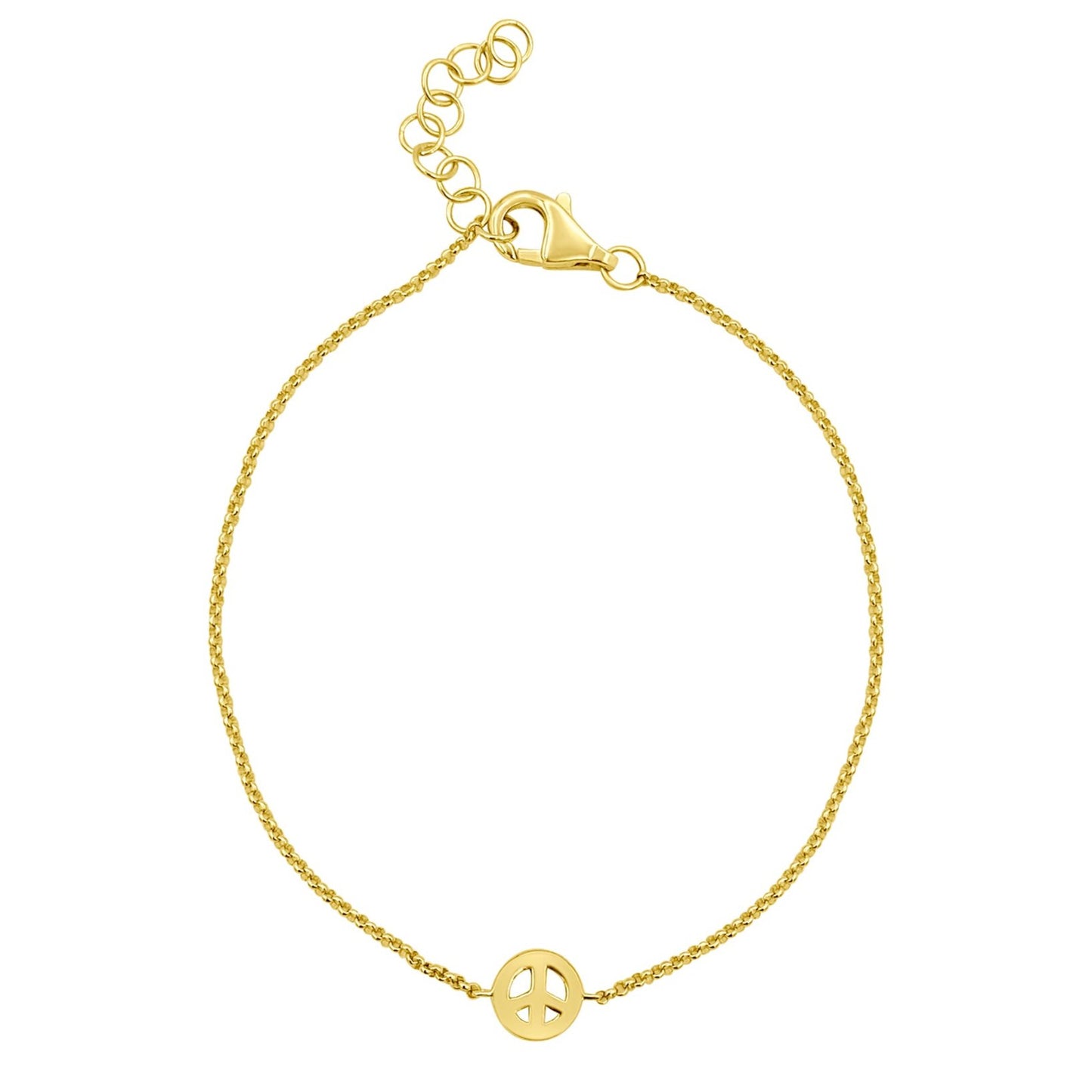 GOLD PEACE SIGN BRACELET