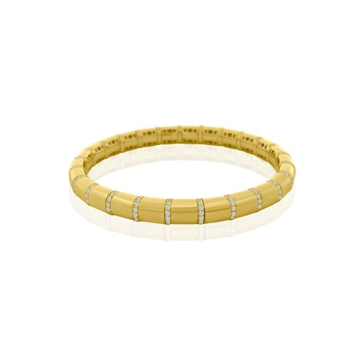 GOLD STRETCH BRACELET WITH DIAMONDS