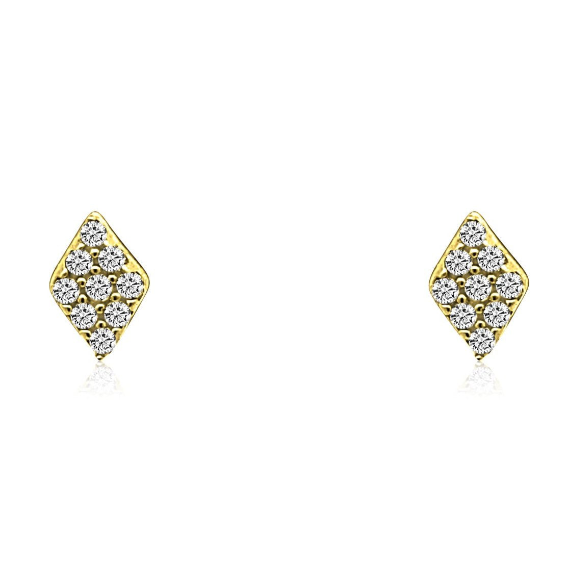 GOLD AND DIAMOND PAVE STUD