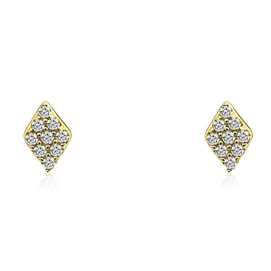 GOLD AND DIAMOND PAVE STUD