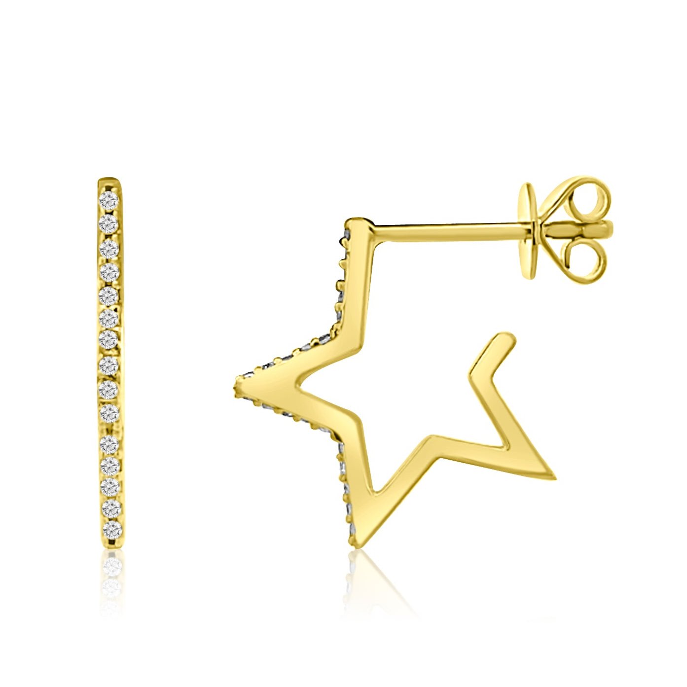 DIAMOND OPEN STAR HOOP