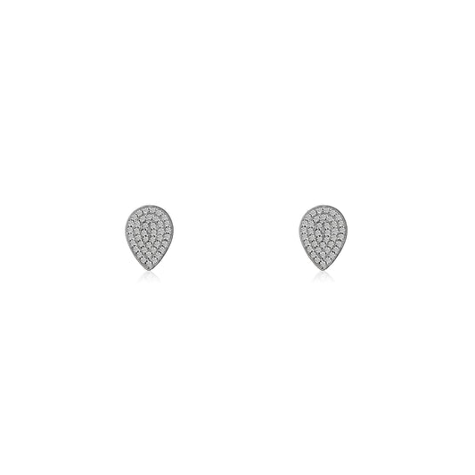 WHITE GOLD AND DIAMOND PEAR EARRING