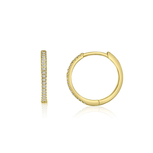 GOLD AND DIAMOND RIDGED HOOP