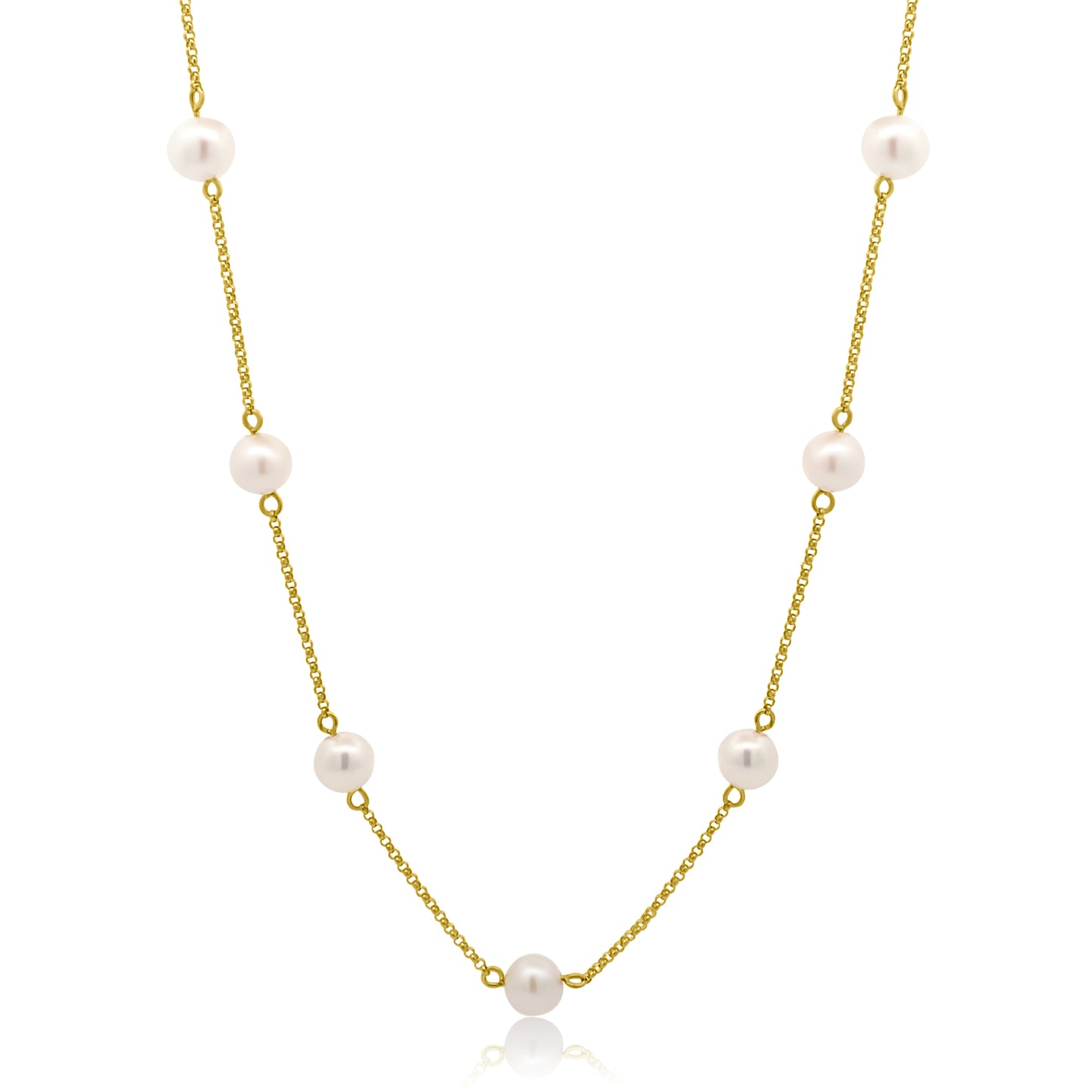 GOLD NECKLACE WITH PEARLS