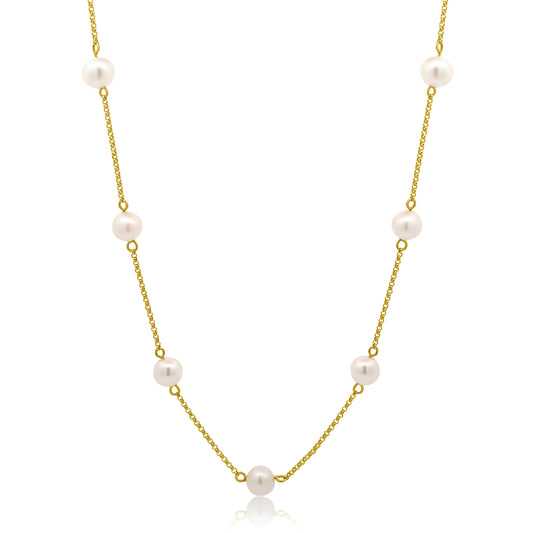 GOLD NECKLACE WITH PEARLS