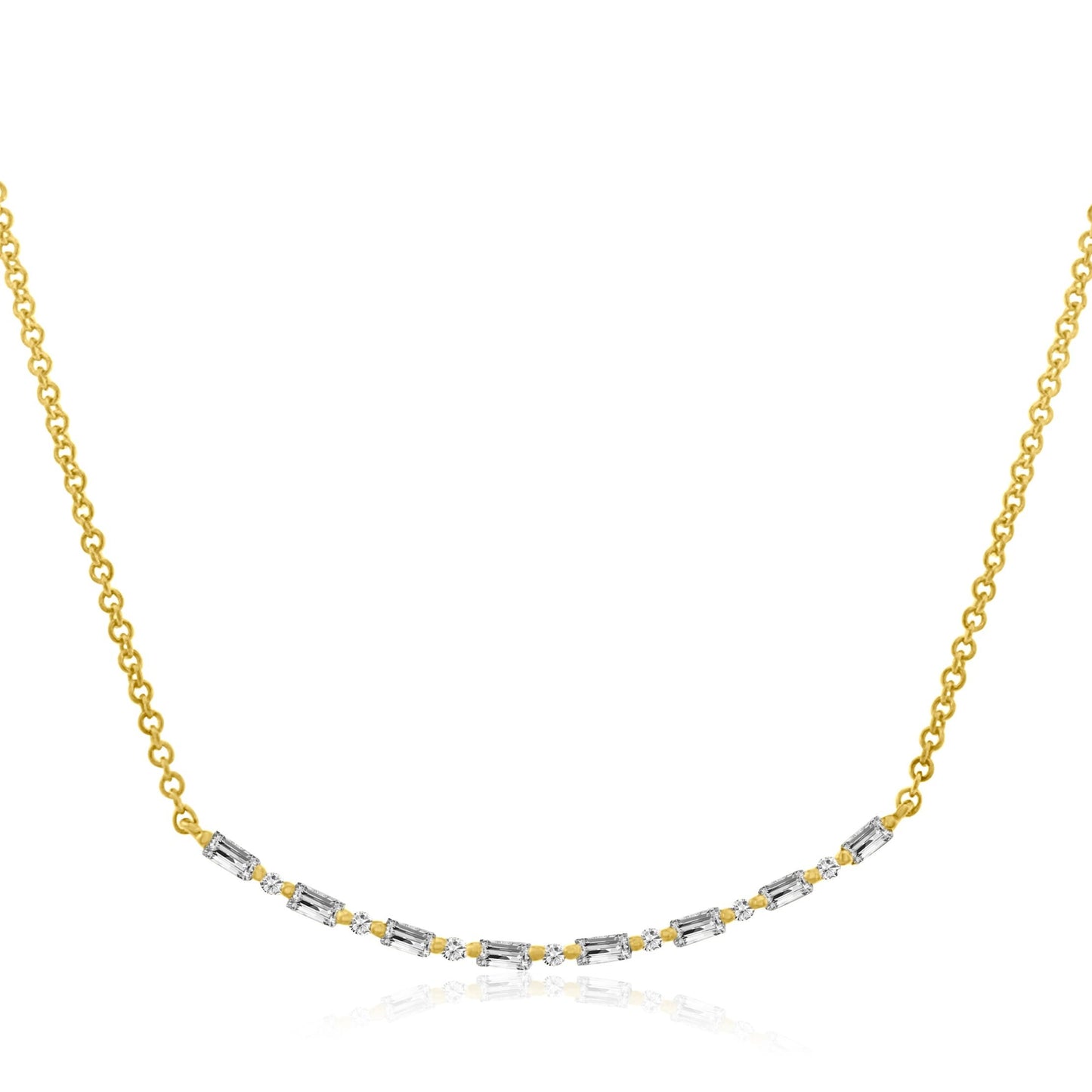 DIAMOND CURVED BAR NECKLACE