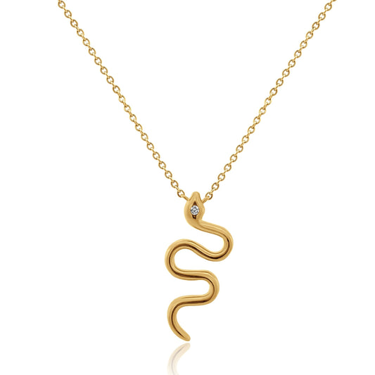 GOLD AND DIAMOND SNAKE NECKLACE