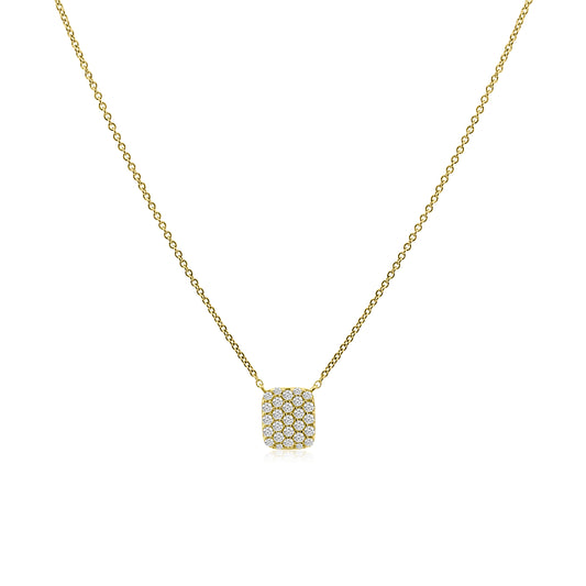 GOLD NECKLACE WITH DIAMOND SQUARE CHARM