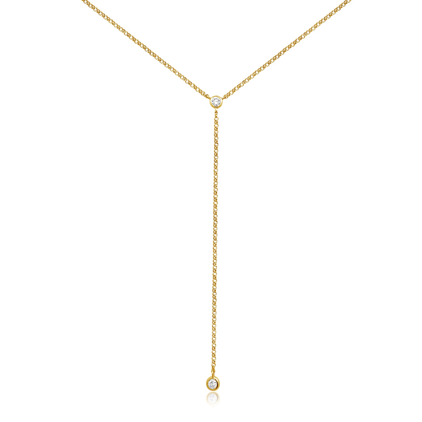 GOLD Y DIAMOND DROP NECKLACE