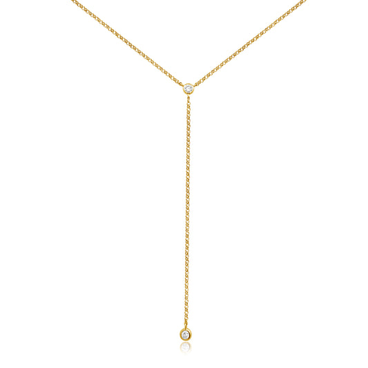 GOLD Y DIAMOND DROP NECKLACE