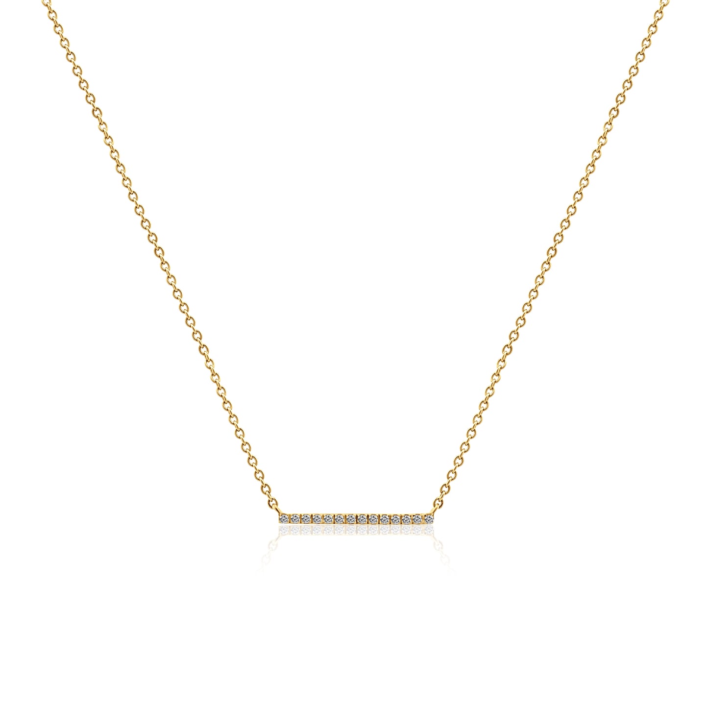 GOLD NECKLACE WITH DIAMOND BAR