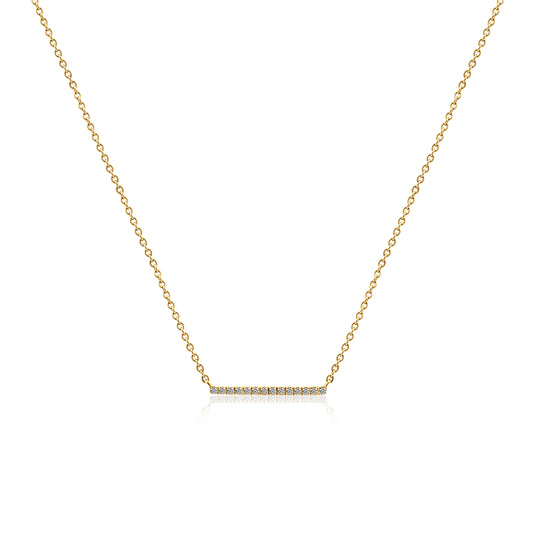 GOLD NECKLACE WITH DIAMOND BAR