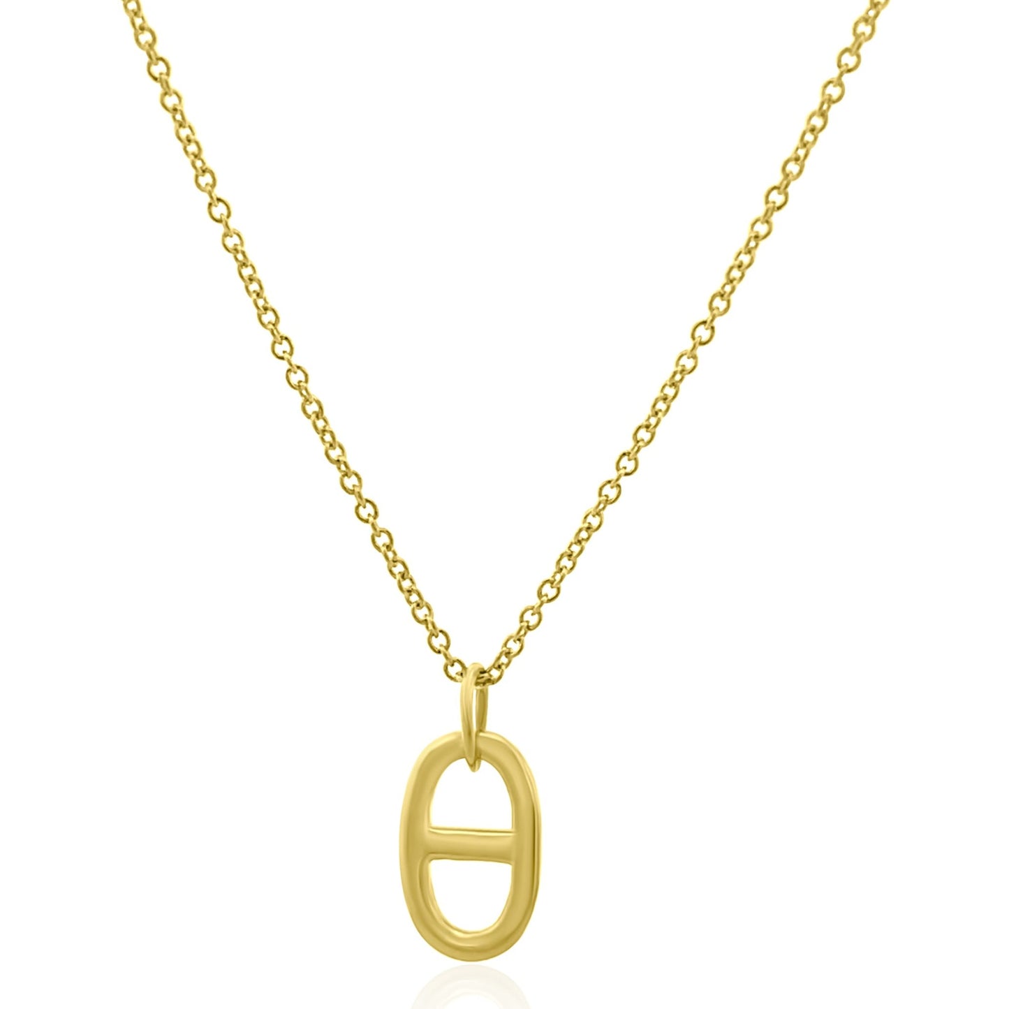 GOLD SPLIT OVAL NECKLACE