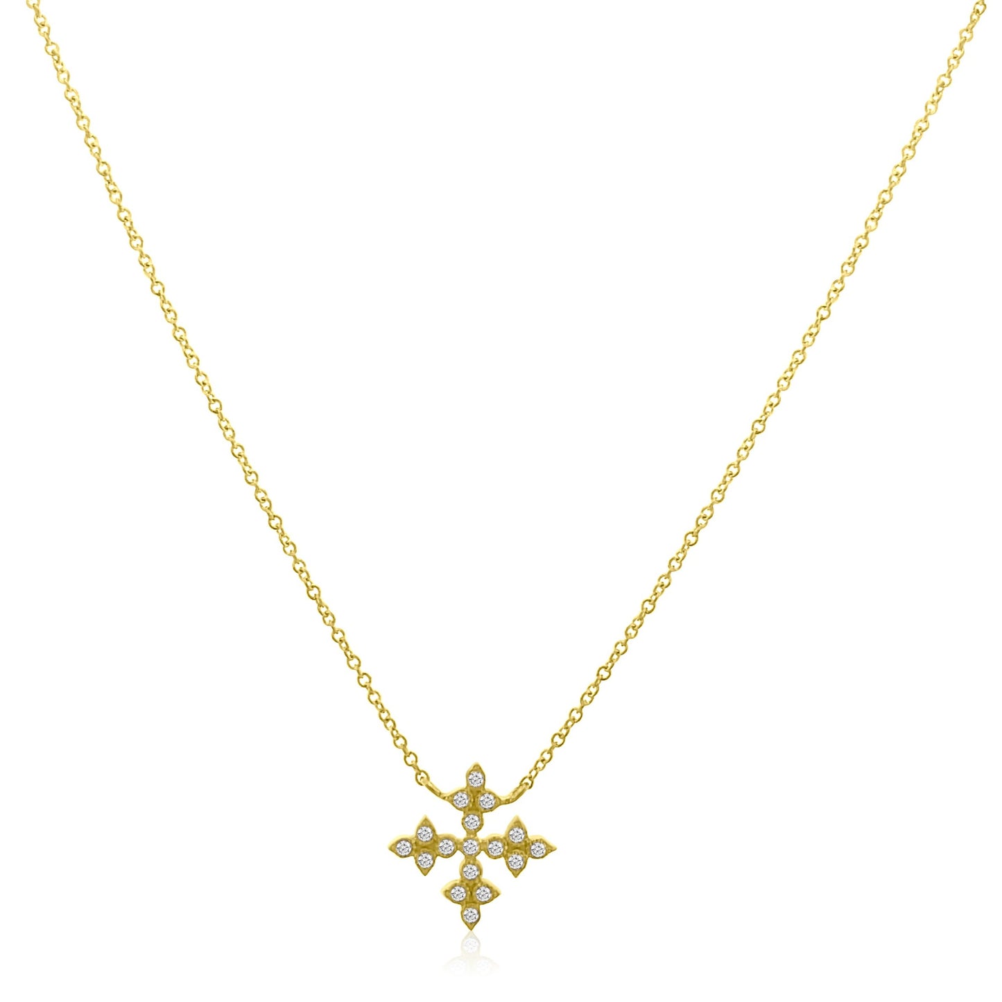 GOLD AND DIAMOND CROSS NECKLACE