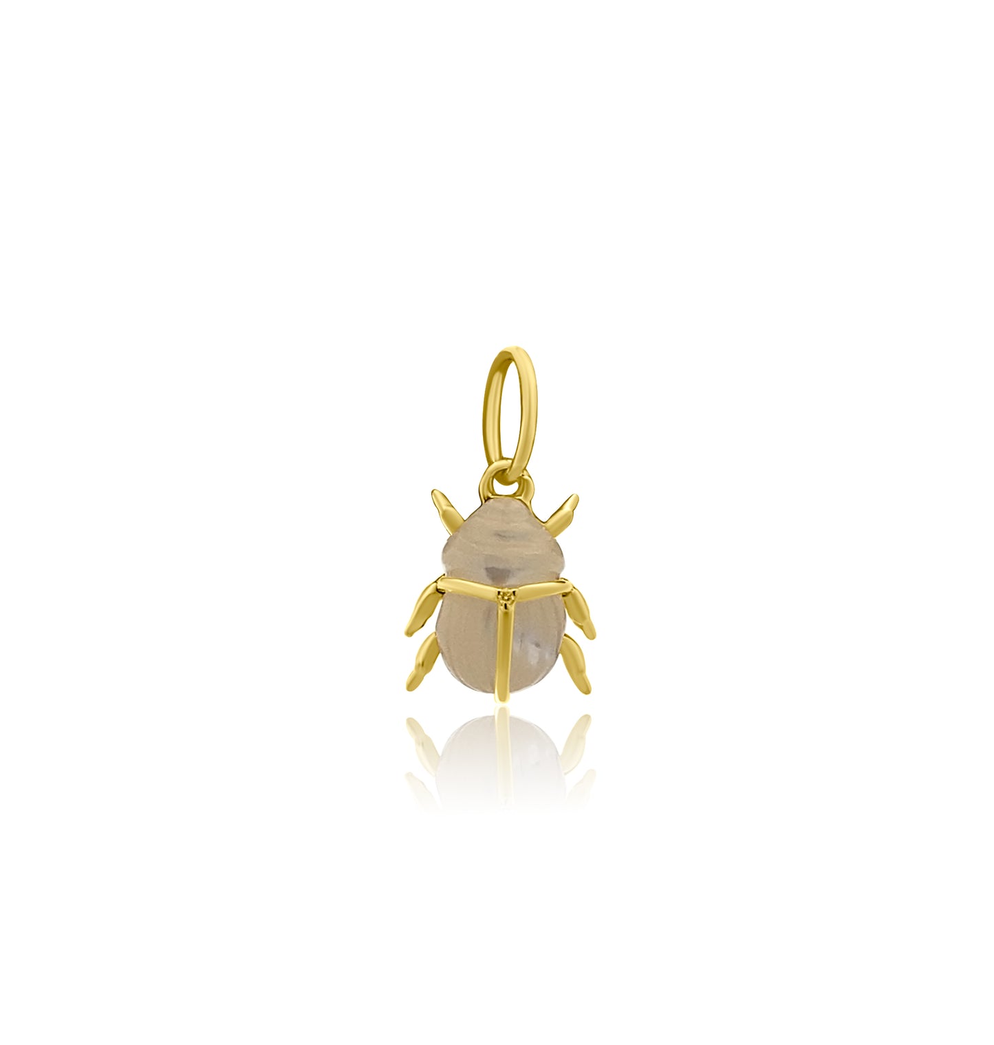 MOTHER OF PEARL AND GOLD BUG CHARM