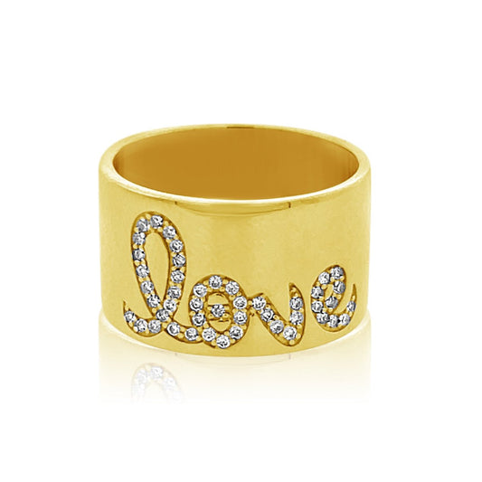 GOLD WIDE LOVE RING