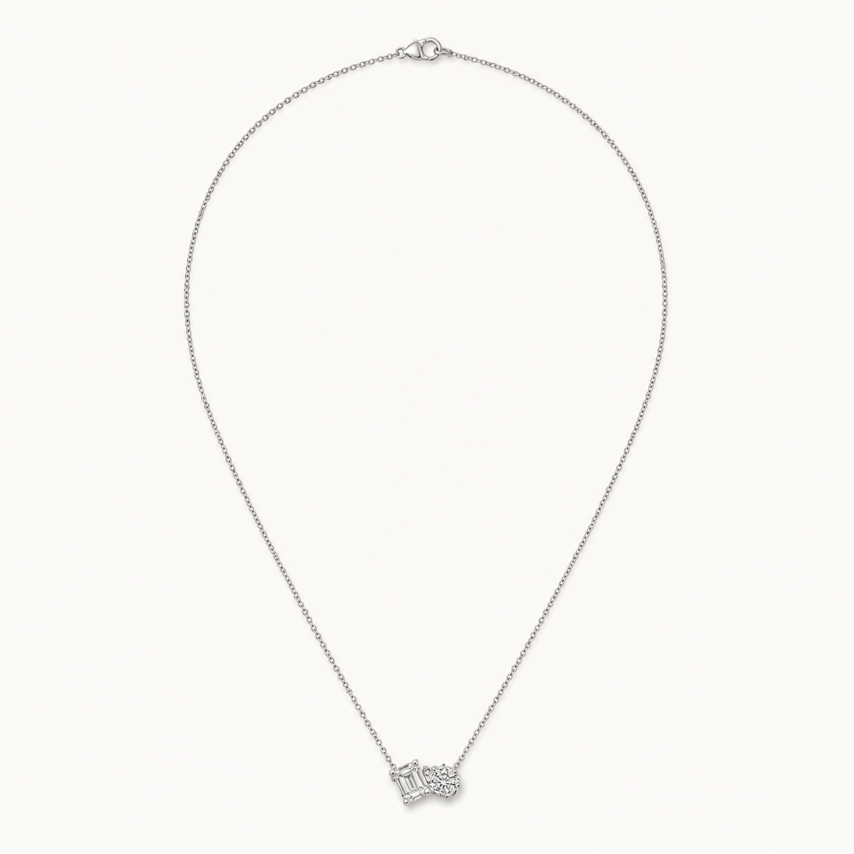 WHITE GOLD BAGUETTE NECKLACE