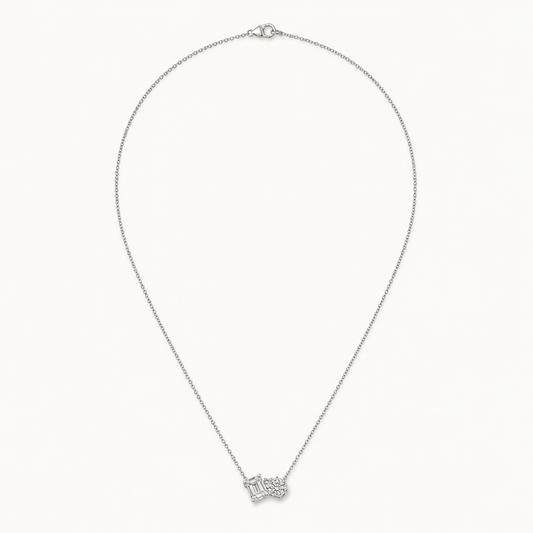 WHITE GOLD BAGUETTE NECKLACE