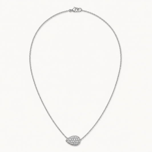 WHITE GOLD PAVÉ TEARDROP NECKLACE