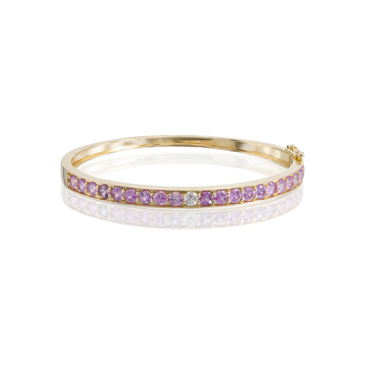 PINK SAPPHIRE AND DIAMOND BANGLE BRACELET