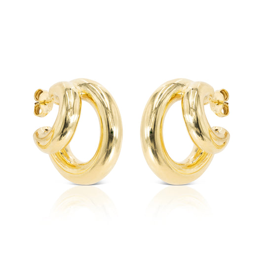 GOLD DOUBLE HOOP EARRING