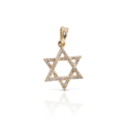 GOLD AND DIAMOND STAR OF DAVID CHARM